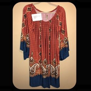 Off Shoulder Paisley Date Dress